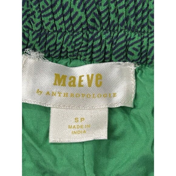Anthropologie Maeve Tiered Midi Maxi Skirt Women’s Small  Green Elastic Waist - Picture 3 of 13